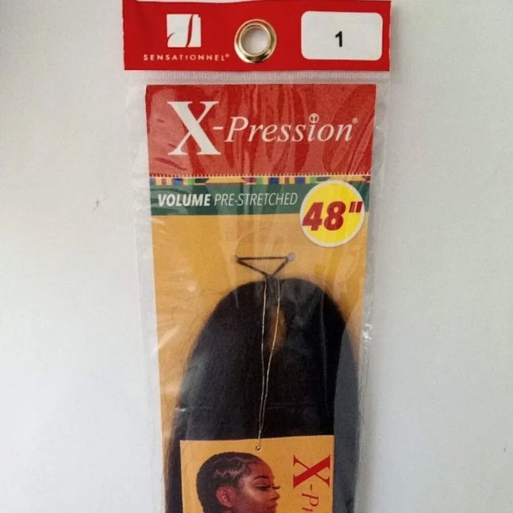 X-pression 1 Pk Volume Pre-Stretched 48" Braid Hair African Collection Colour 1 - Picture 3 of 5